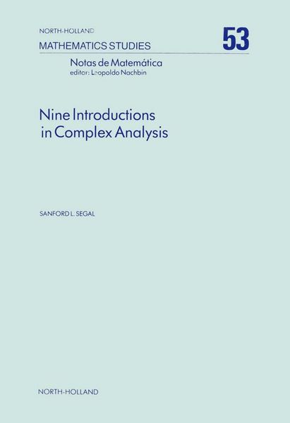 Produktbild: Nine Introductions in Complex Analysis