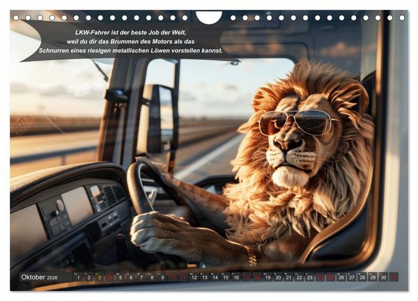 Produktbild: Tierisch lustige LKW-Fahrer (Wandkalender 2026 DIN A4 quer), CALVENDO Monatskalender