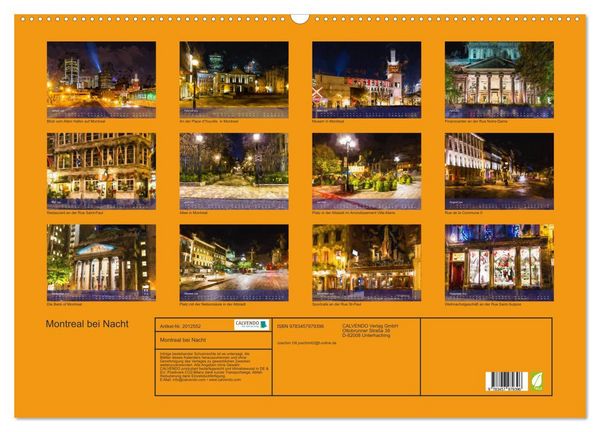 Produktbild: Montreal bei Nacht (Wandkalender 2026 DIN A2 quer), CALVENDO Monatskalender