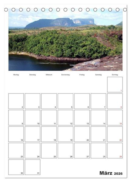 Produktbild: Venezuela - Land der Kontraste (Tischkalender 2026 DIN A5 hoch), CALVENDO Monatskalender