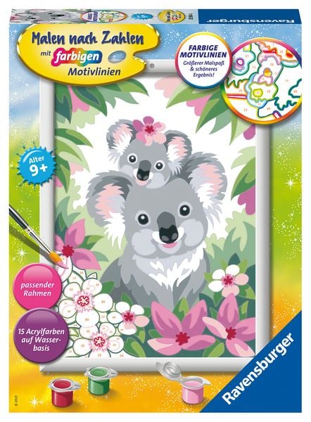 Produktbild: CreArt, Malen nach Zahlen Kinder - S&uuml;&szlig;e Koalas