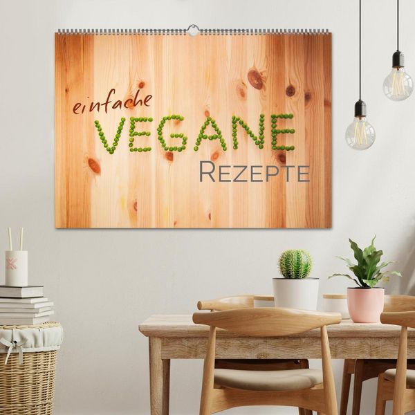 Produktbild: Einfache vegane Rezepte (Wandkalender 2026 DIN A2 quer), CALVENDO Monatskalender