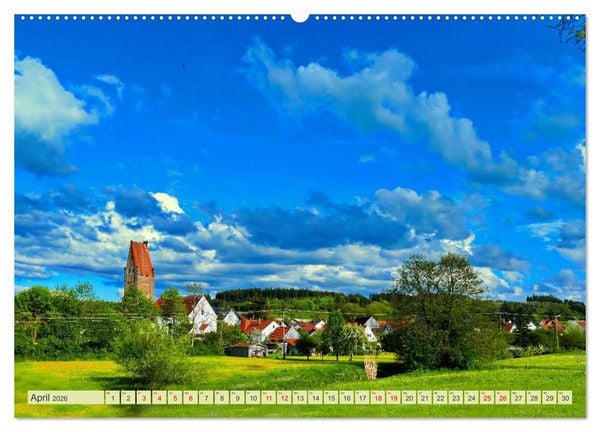 Produktbild: Die Stauden, Kirchen und Kapellen im Naturpark Augsburg westliche W&auml;lder (hochwertiger Premium Wandkalender 2026 DIN A2 quer), Kunstdruck in Hochglanz