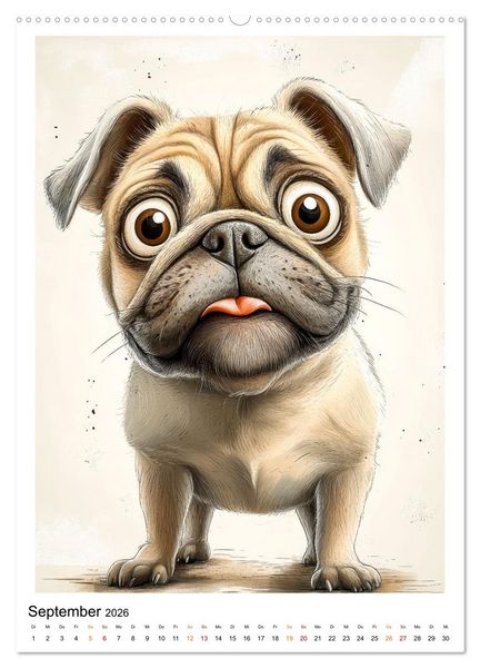 Produktbild: Hunde mit Humor (hochwertiger Premium Wandkalender 2026 DIN A2 hoch), Kunstdruck in Hochglanz