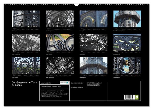 Produktbild: Der Gusseiserne Turm zu L&ouml;bau (Wandkalender 2026 DIN A2 quer), CALVENDO Monatskalender