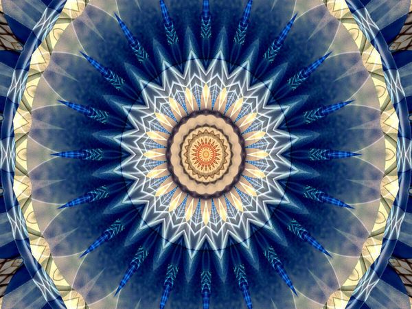 Produktbild: CALVENDO Puzzle Mandala blau | 1000 Teile Lege-Gr&ouml;&szlig;e 64 &times; 48 cm Foto-Puzzle f&uuml;r gl&uuml;ckliche Stunden