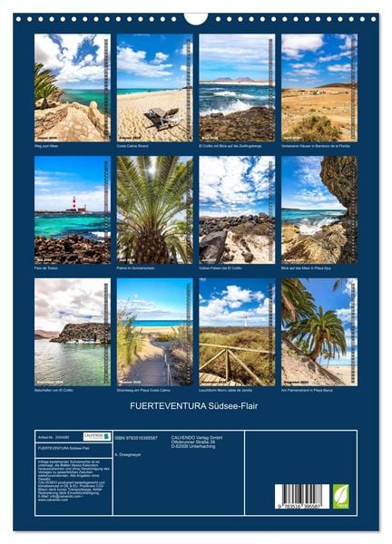 Produktbild: FUERTEVENTURA S&uuml;dsee-Flair (Wandkalender 2026 DIN A3 hoch), CALVENDO Monatskalender
