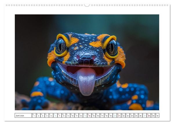 Produktbild: Kleine Echsen haben Spass (hochwertiger Premium Wandkalender 2026 DIN A2 quer), Kunstdruck in Hochglanz