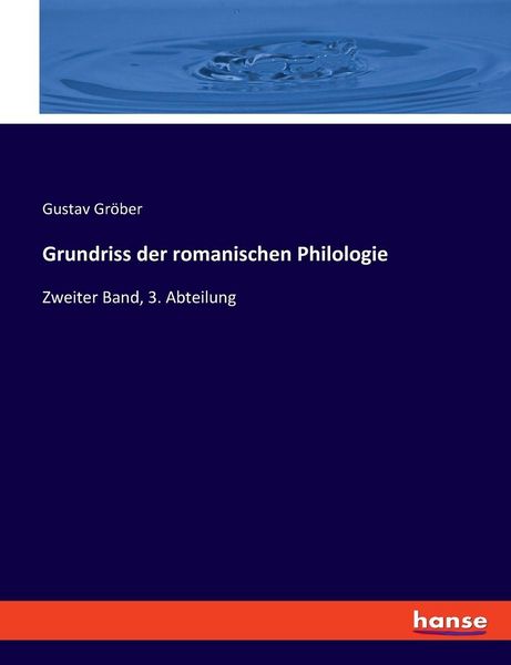 Produktbild: Grundriss der romanischen Philologie