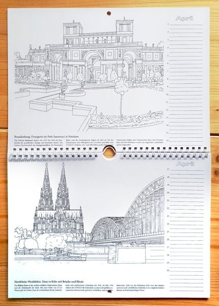 Produktbild: Malbuch mit Geburtstagskalender aus Deutschland | Jahresunabh&auml;ngig | Immerw&auml;hrender Geburtstagskalender