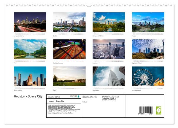 Produktbild: Houston - Space City (hochwertiger Premium Wandkalender 2026 DIN A2 quer), Kunstdruck in Hochglanz