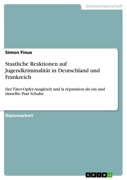 Produktbild: Staatliche Reaktionen auf Jugendkriminalit&auml;t in Deutschland und Frankreich