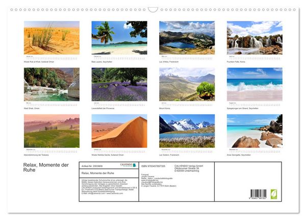 Produktbild: Relax, Momente der Ruhe (Wandkalender 2026 DIN A2 quer), CALVENDO Monatskalender