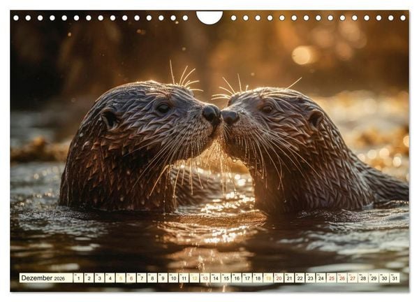 Produktbild: Fischotter - schlaue J&auml;ger (Wandkalender 2026 DIN A4 quer), CALVENDO Monatskalender