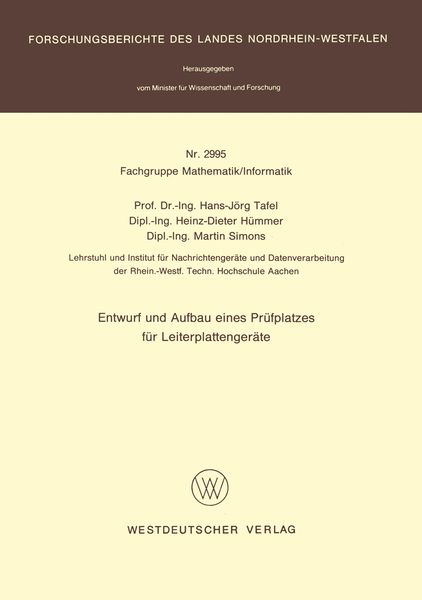 Produktbild: Entwurf und Aufbau eines Pr&uuml;fplatzes f&uuml;r Leiterplattenger&auml;te