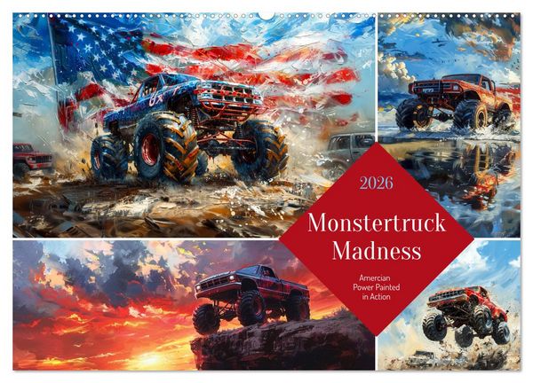 Produktbild: Monstertruck Madness (Wall Calendar 2026 DIN A2 landscape), CALVENDO 12 Month Wall Calendar