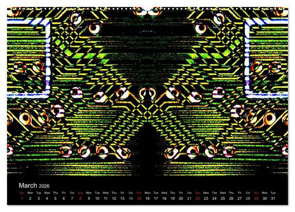 Produktbild: Computer Close Up (High Quality Premium Wall Calendar 2026 DIN A2 landscape),CALVENDO 12 Month Wall Calendar