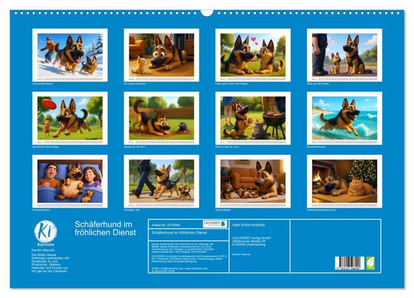 Produktbild: Sch&auml;ferhund im fr&ouml;hlichen Dienst (Wandkalender 2026 DIN A2 quer), CALVENDO Monatskalender
