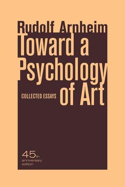 Produktbild: Arnheim, R: Toward a Psychology of Art