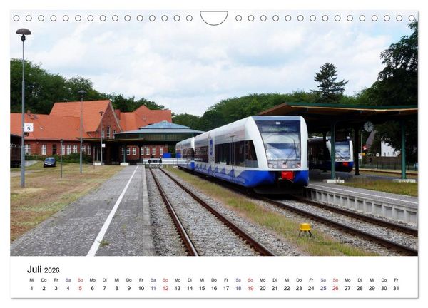 Produktbild: Eisenbahnen auf Usedom (Wandkalender 2026 DIN A4 quer), CALVENDO Monatskalender