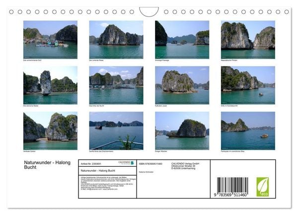 Produktbild: Naturwunder - Halong Bucht (Wandkalender 2027 DIN A4 quer), CALVENDO Monatskalender