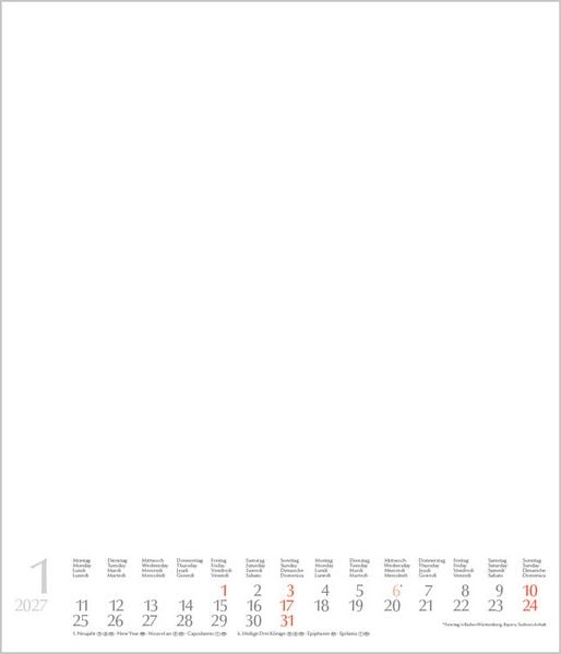 Produktbild: Foto-Malen-Basteln Bastelkalender wei&szlig; gro&szlig; 2027