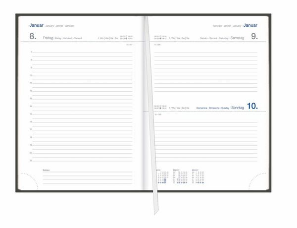Produktbild: Tages-Cheftimer A5, schwarz 2027