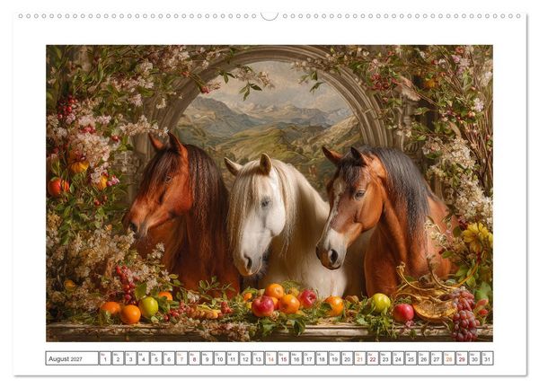 Produktbild: Pferde wie gemalt (hochwertiger Premium Wandkalender 2027 DIN A2 quer), Kunstdruck in Hochglanz