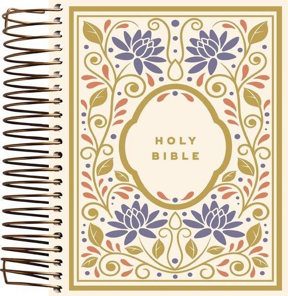 Produktbild: Niv, Journal the Word Bible, Spiral-Bound Edition, Double-Column, Hardcover Spiral, Multi-Floral, Red Letter, Comfort Print
