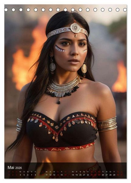 Produktbild: Native American Girls (Tischkalender 2026 DIN A5 hoch), CALVENDO Monatskalender