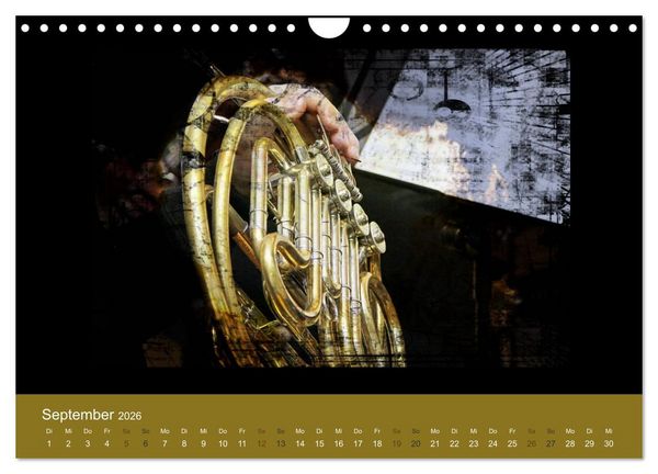 Produktbild: Klangbilder Instrumental-KUNST (Wandkalender 2026 DIN A4 quer), CALVENDO Monatskalender