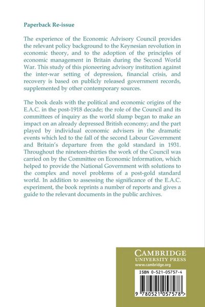 Produktbild: The Economic Advisory Council, 1930 1939