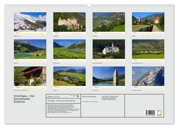 Produktbild: Vinschgau - Die Sonnenseite S&uuml;dtirols (Wandkalender 2026 DIN A2 quer), CALVENDO Monatskalender