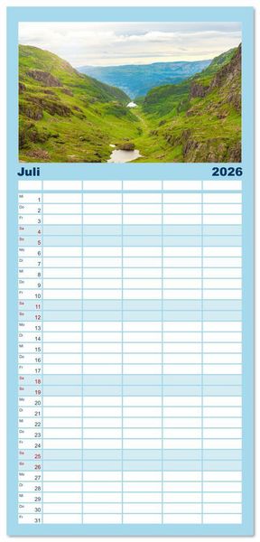 Produktbild: Familienplaner 2026 - Norwegen aus dem Hubschrauber - Luftaufnahmen und Panorama mit 5 Spalten (Wandkalender, 21 x 45 cm) CALVENDO