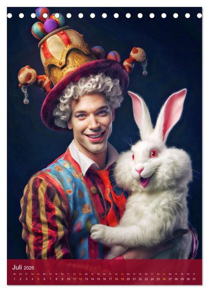Produktbild: Ein Hauch von Magie - Schrille Clowns im Rampenlicht (Tischkalender 2026 DIN A5 hoch), CALVENDO Monatskalender