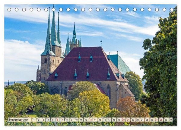 Produktbild: Erfurt &ndash; Ein Spaziergang durch die Landeshauptstadt (Tischkalender 2027 DIN A5 quer), CALVENDO Monatskalender