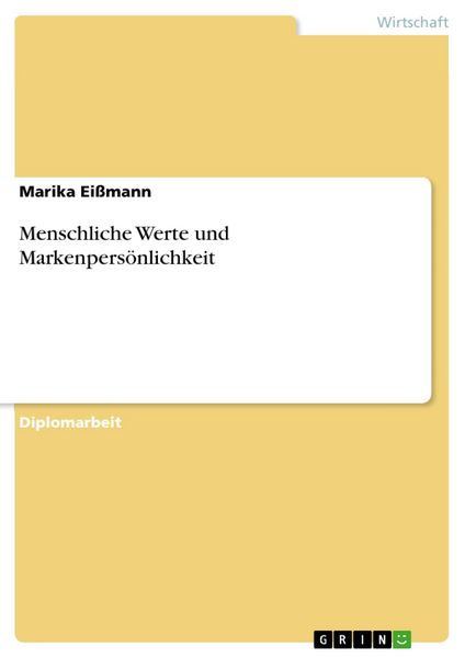 Produktbild: Menschliche Werte und Markenpers&ouml;nlichkeit