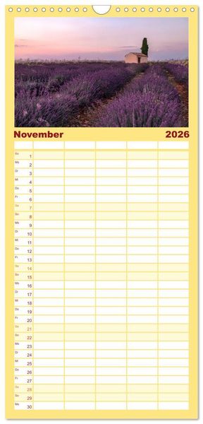 Produktbild: Familienplaner 2026 - Provence, Lavendelzeit in S&uuml;dfrankreich mit 5 Spalten (Wandkalender, 21 x 45 cm) CALVENDO