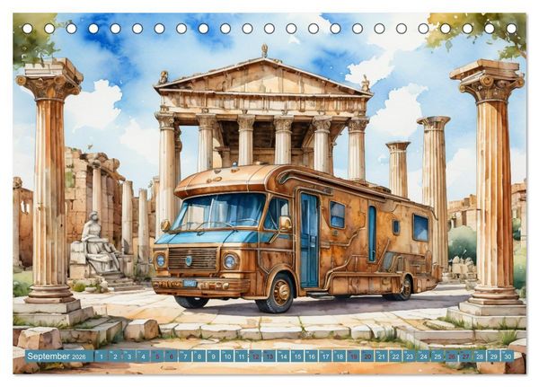 Produktbild: Steampunk Wohnmobile (Tischkalender 2026 DIN A5 quer), CALVENDO Monatskalender
