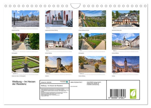 Produktbild: Weilburg &ndash; Im Herzen der Residenz (Wandkalender 2027 DIN A4 quer), CALVENDO Monatskalender