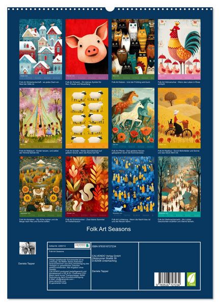 Produktbild: Folk Art Seasons (hochwertiger Premium Wandkalender 2026 DIN A2 hoch), Kunstdruck in Hochglanz
