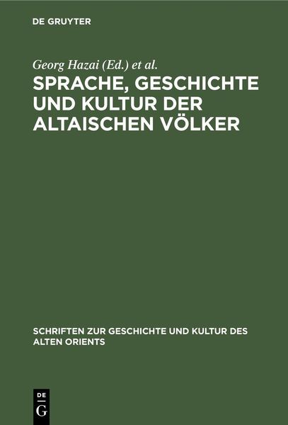 Produktbild: Sprache, Geschichte und Kultur der Altaischen V&ouml;lker