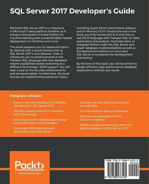 Produktbild: SQL Server 2017 Developer???s Guide