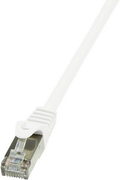 LogiLink CP2061S RJ45 Patchkabel CAT 6 F/UTP 3.00m Weiß mit Rastnasenschutz 1St.