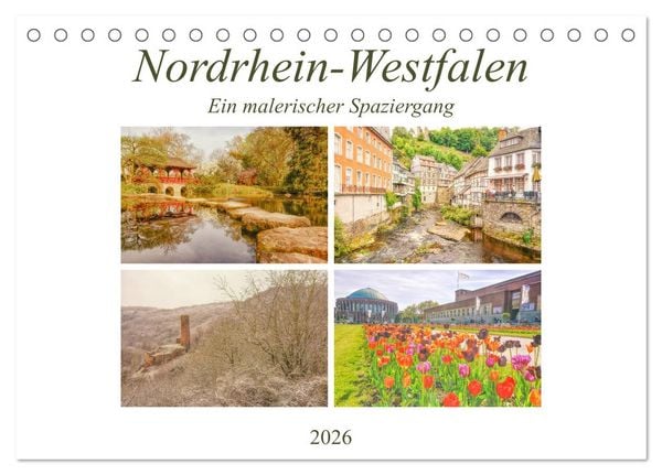 Produktbild: Nordrhein-Westfalen - Ein malerischer Spaziergang (Tischkalender 2026 DIN A5 quer), CALVENDO Monatskalender