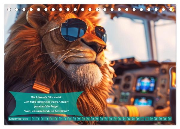 Produktbild: Der tierisch lustige Piloten-Kalender (Tischkalender 2026 DIN A5 quer), CALVENDO Monatskalender
