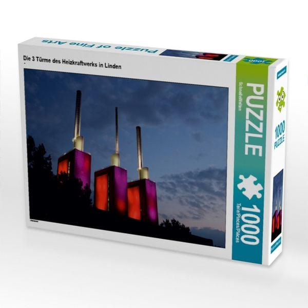 Produktbild: CALVENDO Puzzle Die 3 T&uuml;rme des Heizkraftwerks in Linden | 1000 Teile Lege-Gr&ouml;&szlig;e 64x48cm Foto-Puzzle f&uuml;r gl&uuml;ckliche Stunden