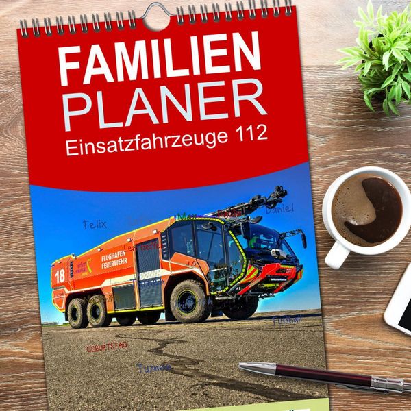 Produktbild: Familienplaner 2026 - Einsatzfahrzeuge 112 mit 5 Spalten (Wandkalender, 21 x 45 cm) CALVENDO