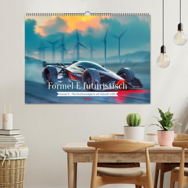 Produktbild: Formel E futuristisch (Wandkalender 2026 DIN A2 quer), CALVENDO Monatskalender