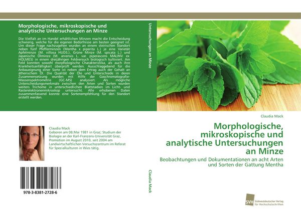 Produktbild: Morphologische, mikroskopische und analytische Untersuchungen an Minze